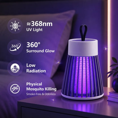 Electric Mosquito Killer Lamp – 368nm UV Bug Zapper & Flying Insect Catcher (Portable & Family-Safe)